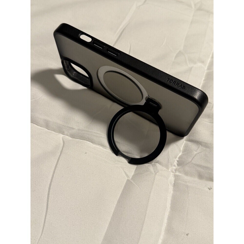 TORRAS OSTAND MAGNETIC BLACK TINT CASE WITH BLACK RING STAND IPHONE 13/14 - Picture 4 of 6